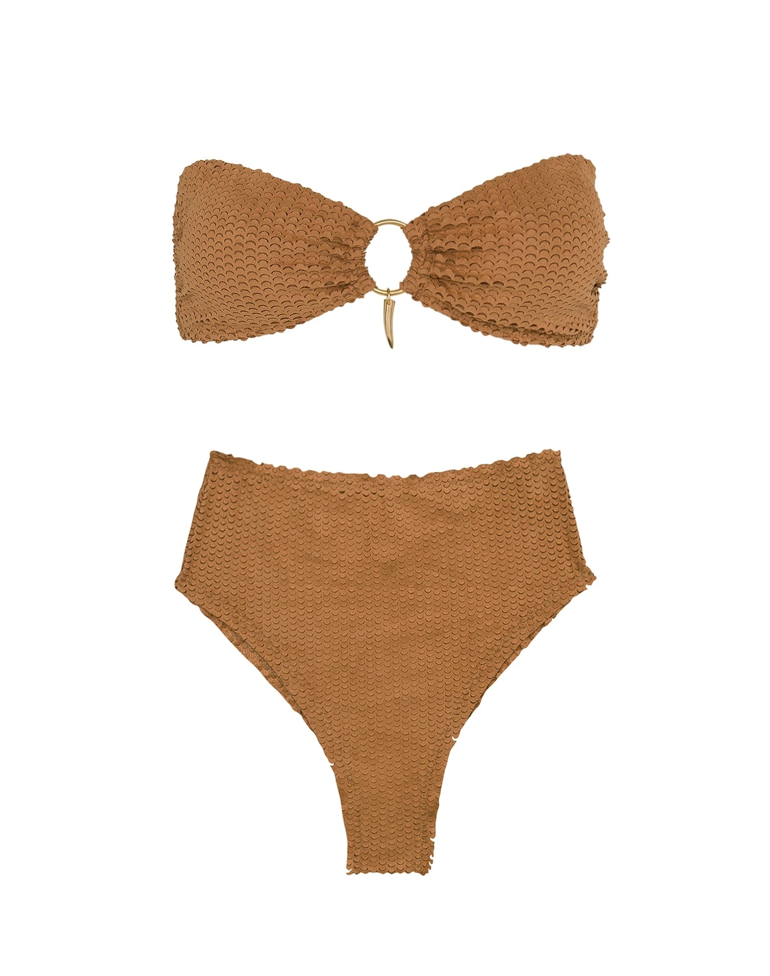 S23 D1 Scales Buttons Hot Pant Bottom - Toffee - Image 5