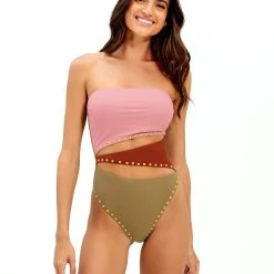 R23 D1 Frida Block One Piece - Pistachio Camel